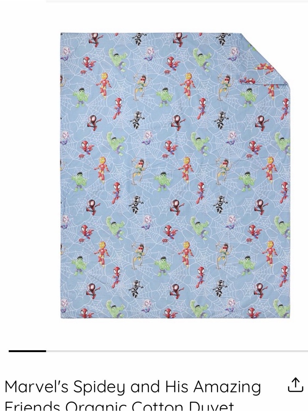 Pottery Barn Kids Spidey and his amazing friends Duvet Cover